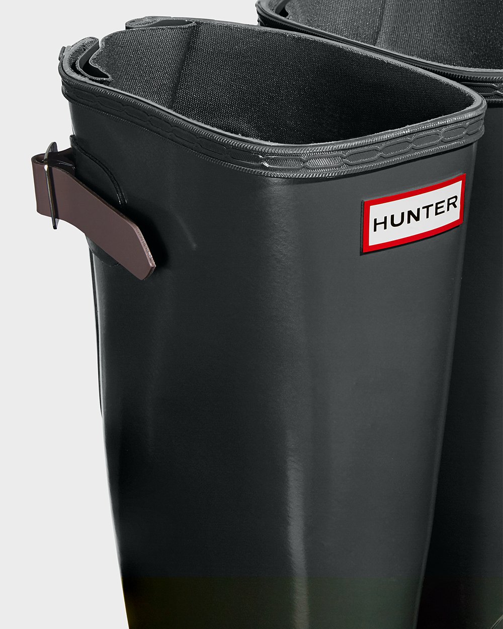 Hunter Mujer Original Back Adjustable Gloss - Botas de Lluvia Verde Oscuro/Moradas - 561-GHMJKQ